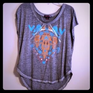 Rock n roll cowgirl bling burnout tshirt